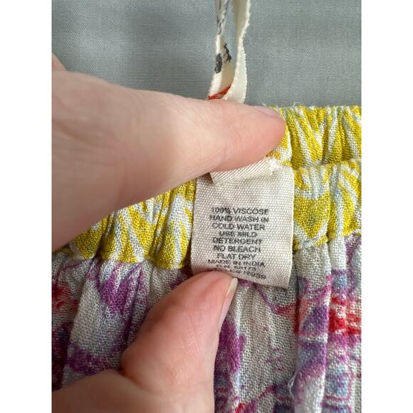Raga Anthropologie Top Women XS Purple Yellow Strapless Crop Boho Festival Beach - Picture 3 of 7